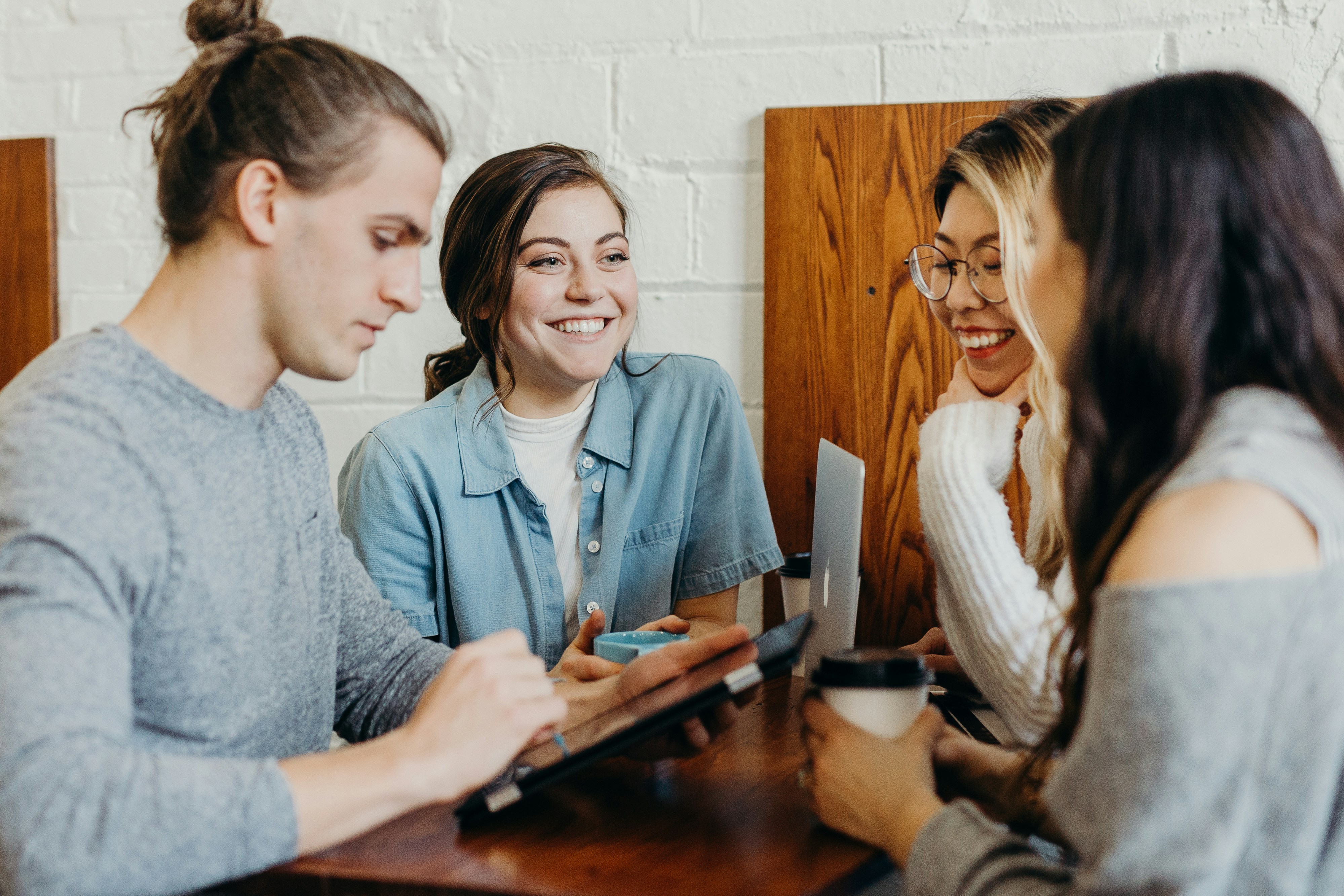 Photo of people working together